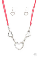 Fashionable Flirt - Pink Heart Necklace Paparazzi