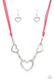 Fashionable Flirt - Pink Heart Necklace Paparazzi