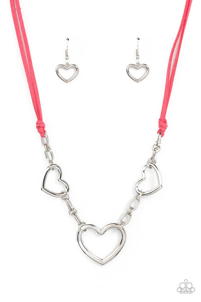 Fashionable Flirt - Pink Heart Necklace Paparazzi