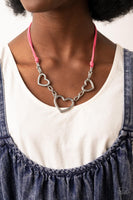 Fashionable Flirt - Pink Heart Necklace Paparazzi