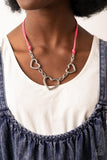 Fashionable Flirt - Pink Heart Necklace Paparazzi