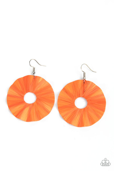 Fan the Breeze - Orange Earrings Paparazzi