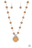 Soulful Sunrise - Brown Wooden Necklace Paparazzi