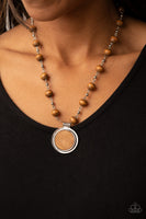 Soulful Sunrise - Brown Wooden Necklace Paparazzi