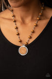 Soulful Sunrise - Brown Wooden Necklace Paparazzi