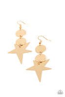 Star Bizarre - Gold Earrings Paparazzi