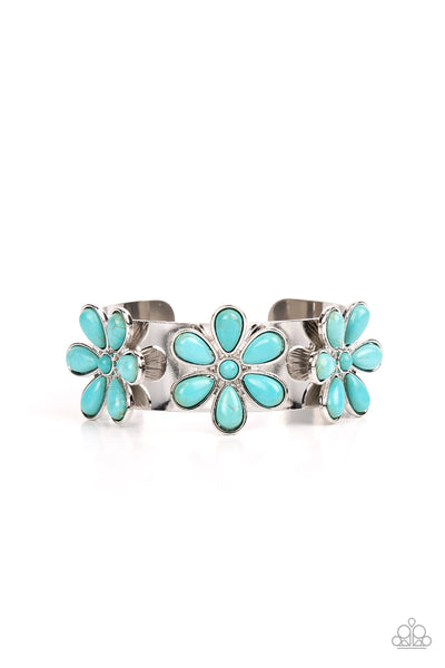 Desert Flower Patch - Blue Necklace Paparazzi