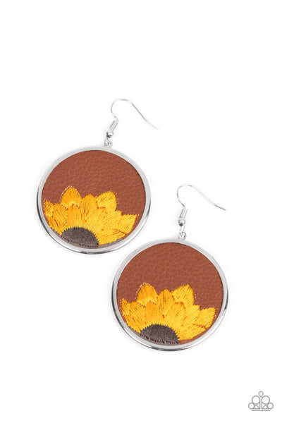 Sun-Kissed Sunflowers - Brown Earrings Paparazzi