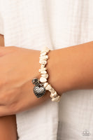 Love You to Pieces - White Heart Bracelet Paparazzi