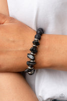 Volcanic Vacay - Silver & Black Bracelet Paparazzi