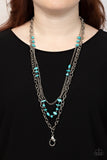 Artisanal Abundance - Blue Lanyard Necklace Paparazzi
