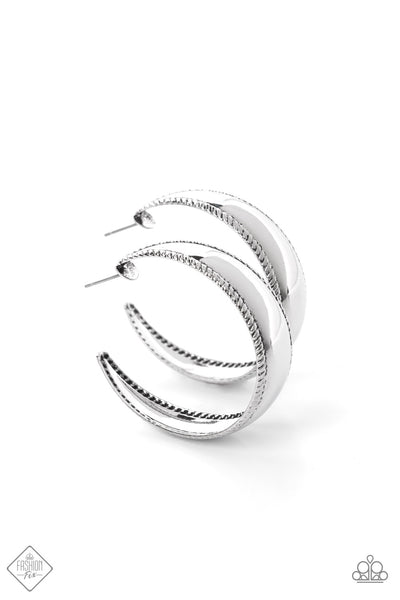 Dune Dynasty - Silver Hoop Earrings Paparazzi