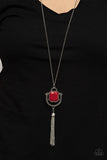 Funky Fringe - Red Necklace Paparazzi