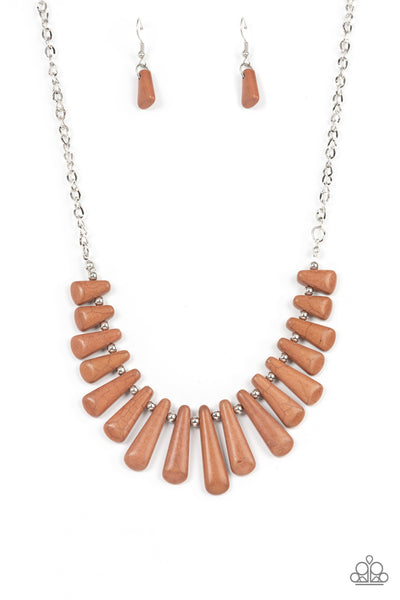 Mojave Empress - Brown Necklace Paparazzi