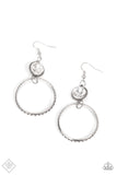 Standalone Sparkle - White Earrings Paparazzi