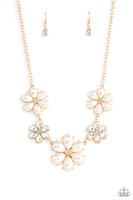 Fiercely Flowering - Gold Necklace Paparazzi