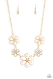 Fiercely Flowering - Gold Necklace Paparazzi