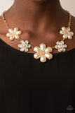 Fiercely Flowering - Gold Necklace Paparazzi