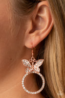 Paradise Found - Copper Butterfly Earrings Paparazzi