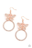 Paradise Found - Copper Butterfly Earrings Paparazzi