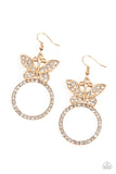 Paradise Found - Gold Butterfly Earrings Paparazzi