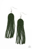 Right as RAINBOW - Green Seed Bead Earring Paparazzi