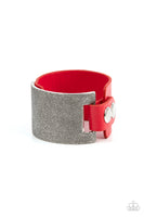 Studded Synchronism - Red Bracelet Paparazzi