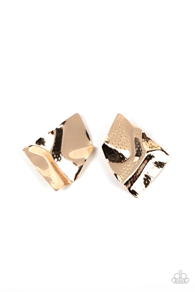 Modern Maverick - Gold Earrings Paparazzi