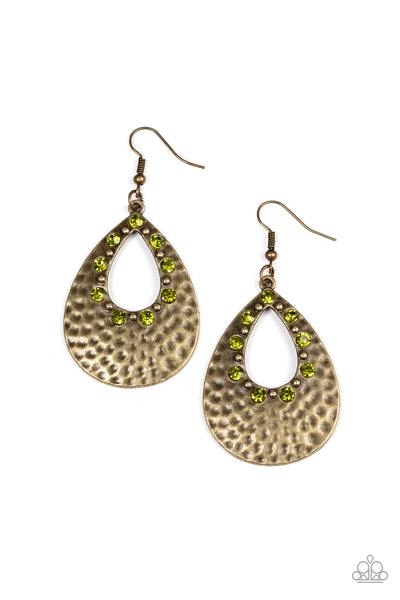 Terraform Twinkle - Green Earrings Paparazzi