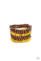 Fiji Fiesta - Yellow Wooden Bracelet