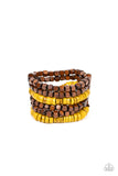 Fiji Fiesta - Yellow Wooden Bracelet