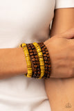 Fiji Fiesta - Yellow Wooden Bracelet