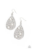 Bauble Burst - White Pearl Earrings Paparazzi