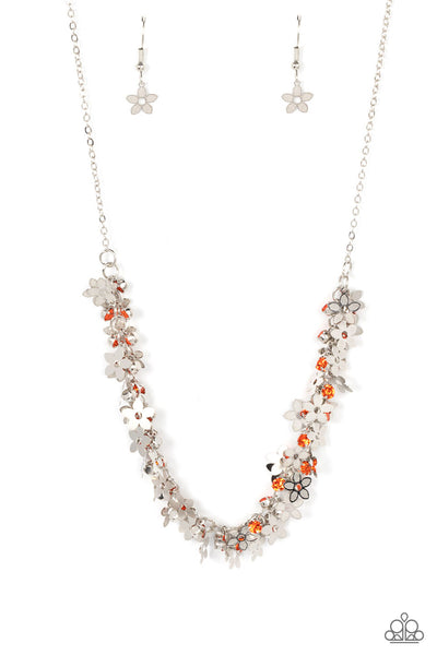 Fearlessly Floral - Orange Necklace Paparazzi