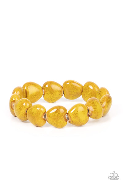 GLAZE a Trail - Yellow Bracelet Paparazzi