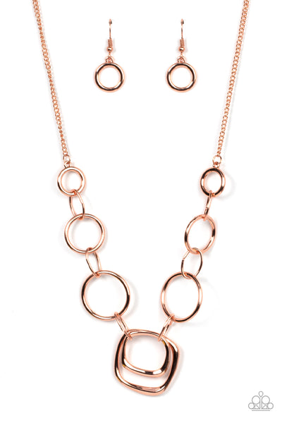 Linked Up Luminosity - Copper Necklace Paparazzi