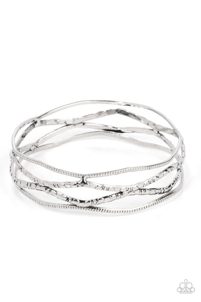 A Narrow ESCAPADE - Silver Bracelet Paparazzi