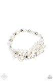 Elegantly Exaggerated - White Bracelet Paparazzi