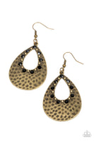 Terraform Twinkle - Black & Brass Earrings Paparazzi