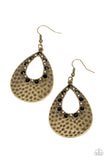 Terraform Twinkle - Black & Brass Earrings Paparazzi