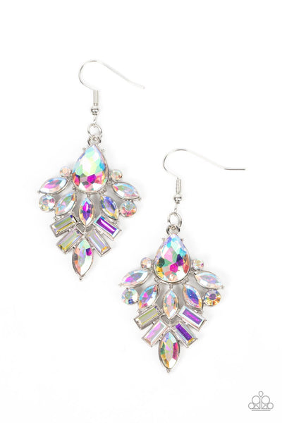 Stellar-escent Elegance - Multi-Colored Earrings