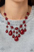 Mediterranean Mystery - Red Necklace Paparazzi