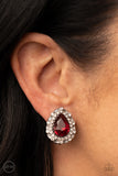 Haute Happy Hour - Red Clip-on-earrings Paparazzi