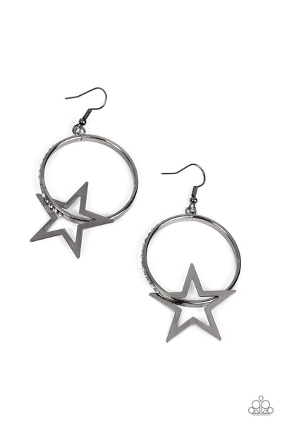 Superstar Showcase - Black Star Earrings Paparazzi