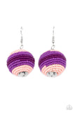 Zest Fest - Purple Seed Bead Earrings Paparazzi