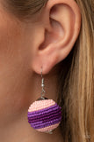 Zest Fest - Purple Seed Bead Earrings Paparazzi