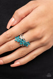 Posh Petals - Blue Flower Ring Paparazzi