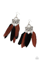 Plume Paradise - Multi-Colored Earrings Paparazzi