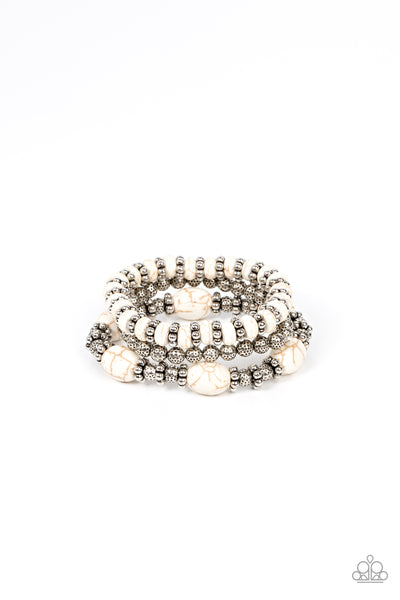 Take by SANDSTORM - White Bracelet Paparazzi