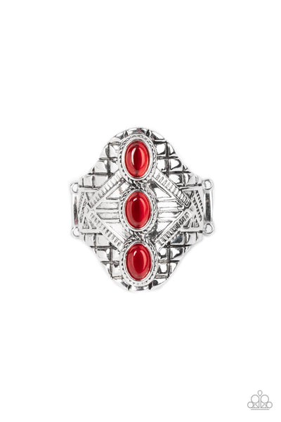 Eye-Catching Cats Eye - Red Ring Paparazzi